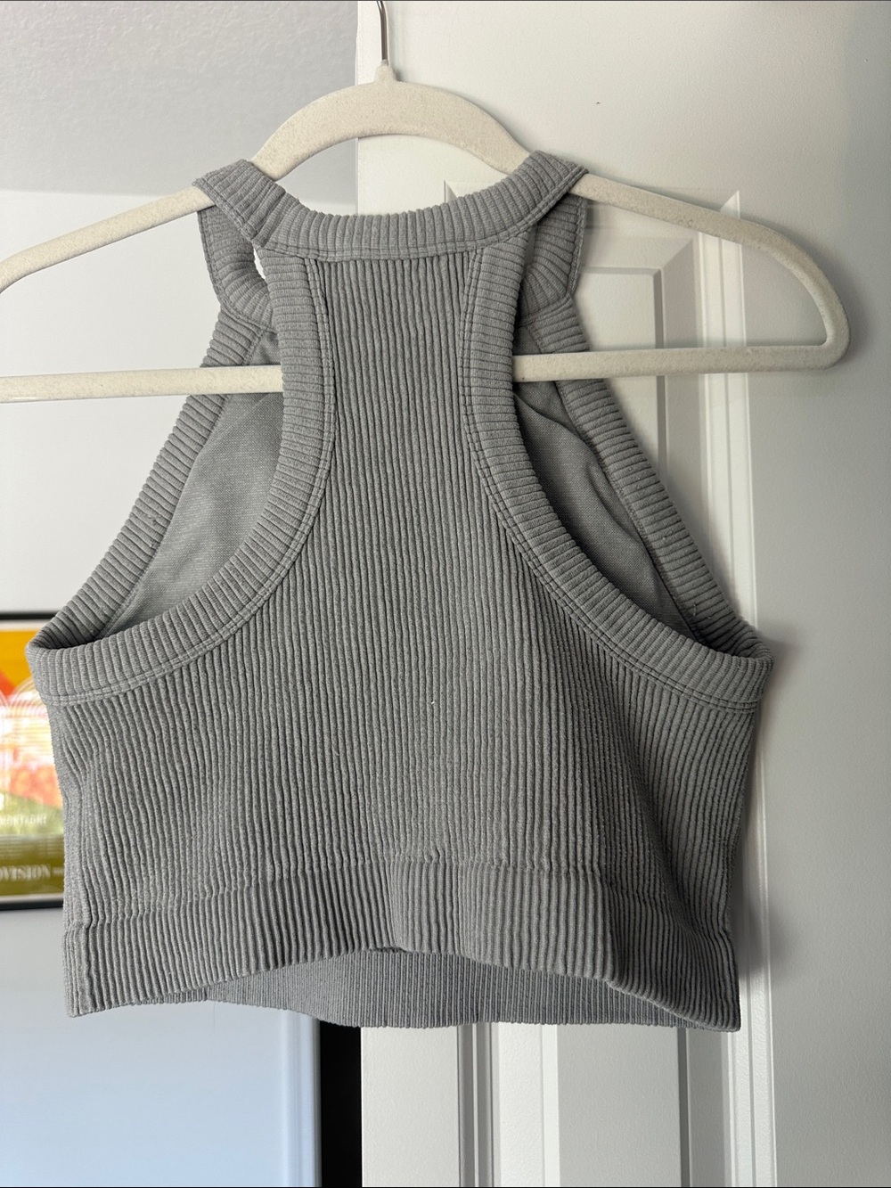 Aerie Grey Ribbed Halter Crop Tank - Picture 3 of 4